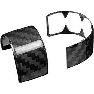 TLILY Real Hard Carbon Fiber Sticker for 2020 2021 2022 2023 Car Steering Wheel Ring Cover Trim Accessories(Black)