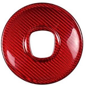 Tlily - Real Hard Carbon Fiber Sticker for Fiat 500 2008-2013 Car Center Steering Wheel Interior Trim(A)