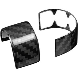 TLILY Real Hard Carbon Fiber Sticker for Fiat 500 2020 2021 2022 2023 Car Steering Wheel Ring Cover Trim Accessories(Black)