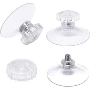 Linghhang - Set of 30 Suction Cups with Thread and Knurled Nuts ø 45 mm, Transparent, for Car, Camping, Window, Sun Visor