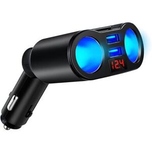 Cigarette Lighter Splitter Adapter, Dual usb Car Charger, 2 Sockets 12V/24V for Cell Phone, Tablet, gps, Dash Cam - Sollbry
