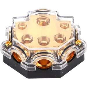 Ground Cable Splitter Block, 1 in 5 Way Power Distribution Block on Ground Cable Splitter Distributor for Auto Car Boat - Sollbry