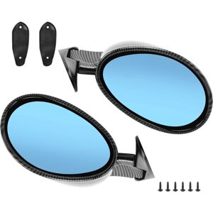 Tlily - Style Left & Right Car Classic Retro Door Wing Side Mirror Rearview Vintage Matte Universal Carbon Fiber Look