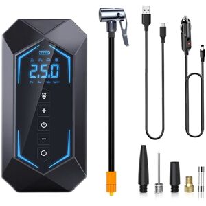 Tlily - Tire Inflator Portable Inflator Max 150PSI 6000MAh Rechargeable Tire Pump Suitable for Car Bicycle Motorcycle Ball