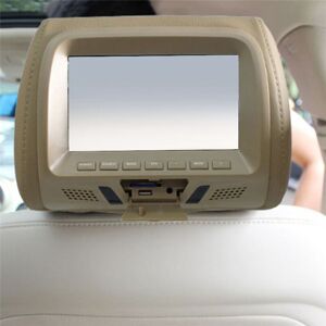 Tlily - Universal 7Inches Car Headrest Monitor Screen Rear Seat Entertainment Multi-Media Player for av usb sd MP4 MP5 fm Beige