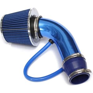 TLILY Universal Car Racing Cool Air Intake Kit 3Inch Pipe Aluminium Automotive Filter Induction Low Hose and Clamp Kits ,Blue