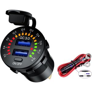 CYSLMUK Usb Quick Charge 3.0 Car Charger Socket 12v/24v 36w, Dual Usb Qc3.0 Dual Fast Charger Socket, Suitable For Ships, Vessels, Motorcycles, Trucks, Golf