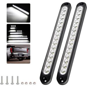 LINGHHANG White)2pcs 15 led Brake Light Bar, 12-24V Waterproof Dynamic Daytime Running Light Rear Light Bar for Car, suv, rv, Truck, Trailer