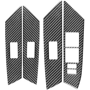 Tlily - Window Switch Panel Trim Frame Carbon Fiber Decor Sticker for Toyota RAV4 2014 2015 2016 2017 2018 2019 lhd