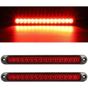 ZVD - Lot de 2 barres de feux arrière de frein de remorque 12-24 v 15 led, feu arrière étanche, feu de conduite, camion tout-terrain, van, voiture,