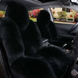 ZVD-Wool car seat cushion, one-piece front seat cushion, plush seat cushion, universal seat cover (1 piece)