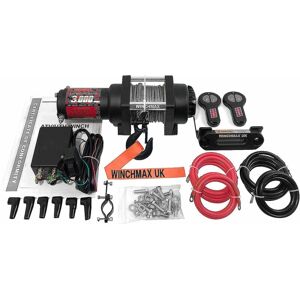 WINCHMAX 3,000lb (1,361kg) 12v Military Grade Winch. 15.5m x 5mm Dyneema Rope, Remote Controls. Boat Trailer, Marine. WINCHMAX 3,000lb (1,361kg) 12v Military Grade Winch. 15.5m x 5mm Dyneema Rope, Remote Controls. Boat Trailer, Marine.