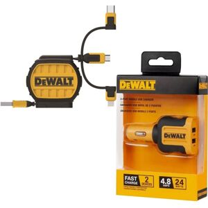 Dewalt Car Phone Charger + Retractable 3ft Phone Charger Multi Cable USB Type C Dewalt Car Phone Charger + Retractable 3ft Phone Charger Multi Cable USB Type C