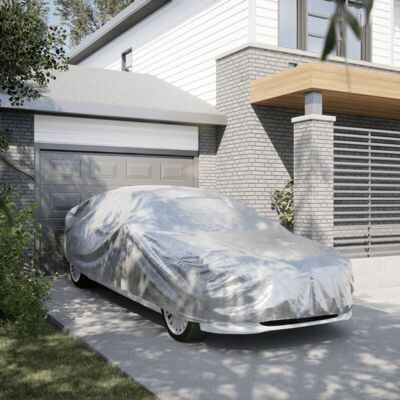 vidaXL Car Cover for Sedan with Buckle Straps - Waterproof Silver XXL vidaXL Car Cover for Sedan with Buckle Straps - Waterproof Silver XXL