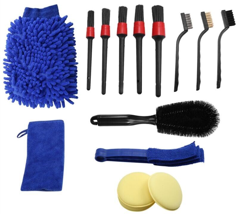 Tlily - 15 pcs Car Detailing Brush Set,Car Interior Cleaning Kit Includes Detail Brushes, Wheel Brush, Tire