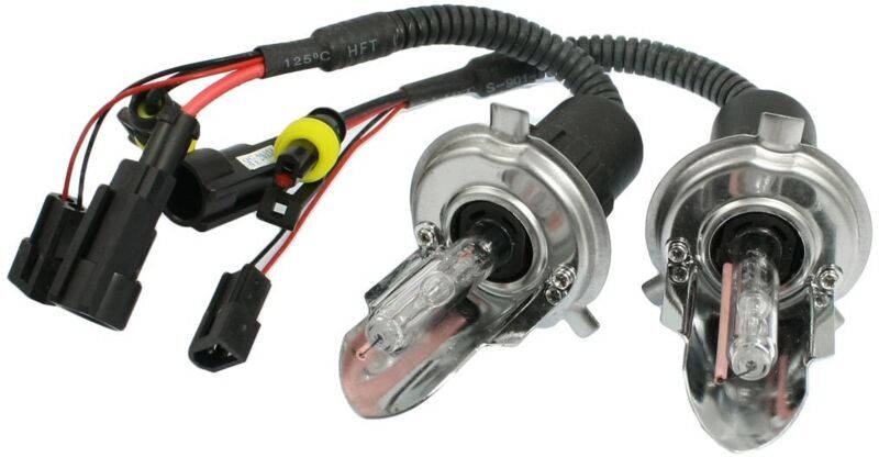 Tlily - 2 Pcs 35W dc 12V 12000K H4 hid Xenon Hi/Lo Beam Front Lights Bulbs Harness
