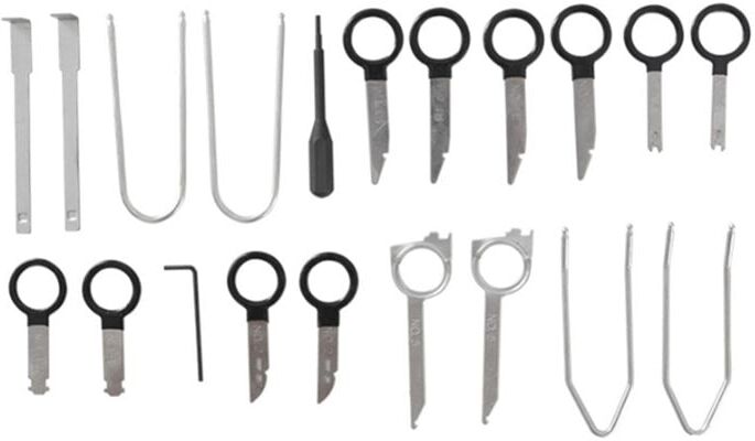 TLILY 20Pcs Stereo Dash CD Player Removal Tool Set Automobile Accessories Car Radio Audio Install Key Kit