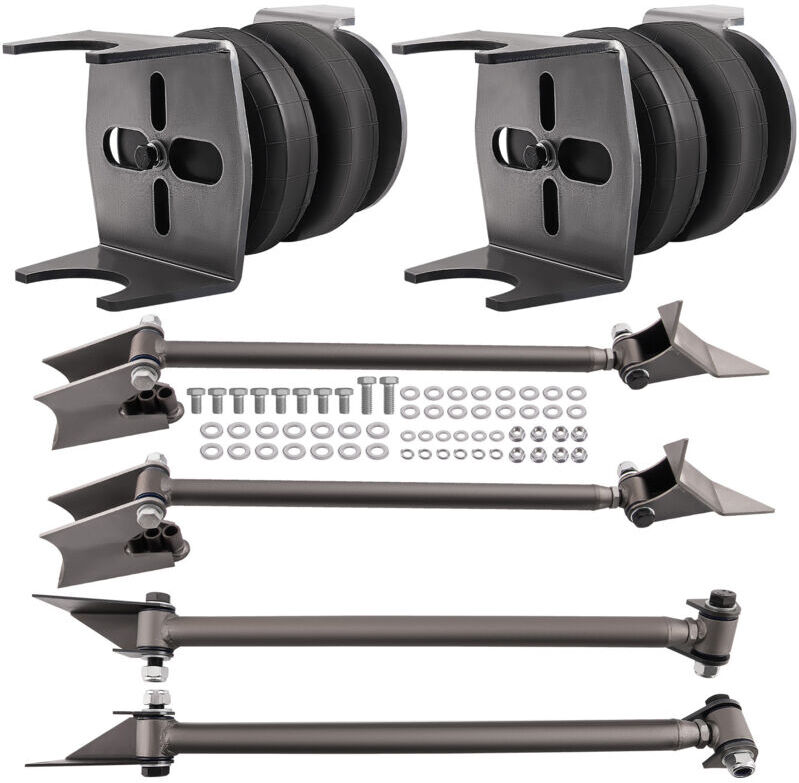 MAXPEEDINGRODS 2500lb Axle Bags Triangulated + Heavy Duty Steel Bars Weld-On 4 Axle Link Kit