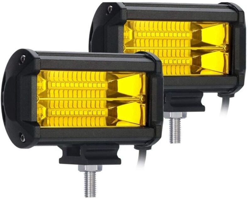 Tlily - 2X 5'Inch 72W Led Work Lights Waterproof Off Road Pod Fog Lights Yellow Lamps for Trucks atv utv Polaris Boat Golf Cart