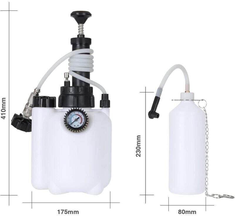 3L Car Brake Bleeder, Brake Fluid Changer with 1L Brake Bleeder Bottle and E20 Standard Adapter, Brake Bleeding Kit for Most European Models MUMU