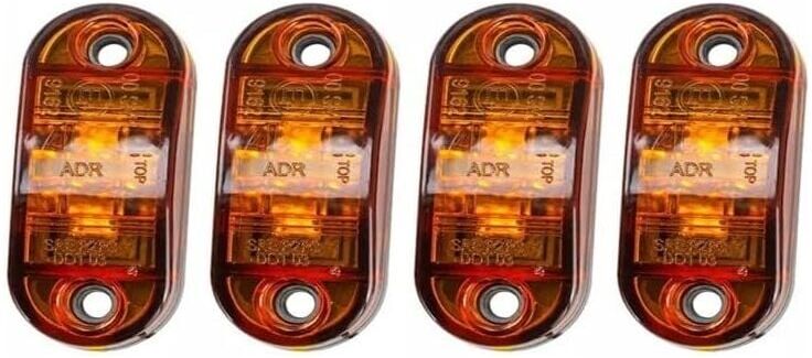 GOTRAYS 4pcs LED Side Sign Light 12V/24V Front and Rear Waterproof Indicator Lamp Position Sidelight for Caravan, Van, Truck, Trailer, Car, Bus Boat, Yellow