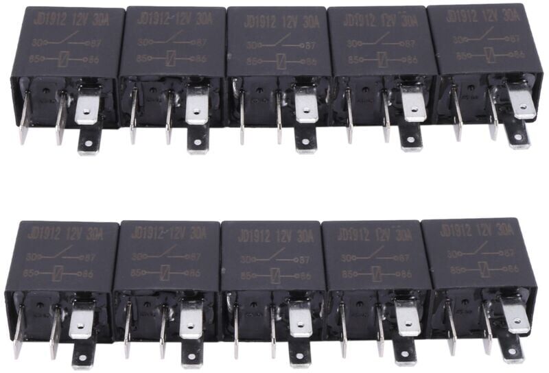 Tlily - 5 x 30A amp 12V 4Pin Car Auto Relay Kit spst For Fan Fuel Pump Light Horn Sales X2 I143693