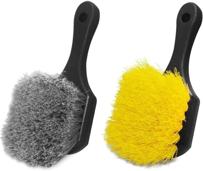 Alwaysh - Set of 2 Wheel and Tire Brush Cleaner for Car, Wheel Brushes Wheel Cleaning Brush Kit Auto Wheel Cleaning Tools Bristle Brush