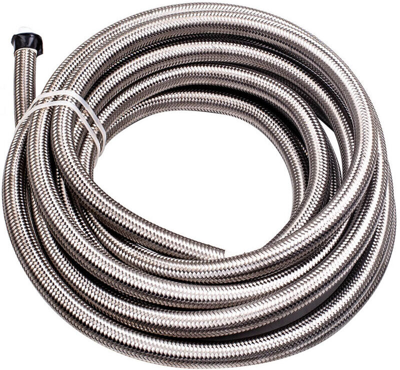 BFO - AN10 10AN 6 Meters ptfe E85 Ethanol Oil Line Fuel Hose End Fittings Steel Wires