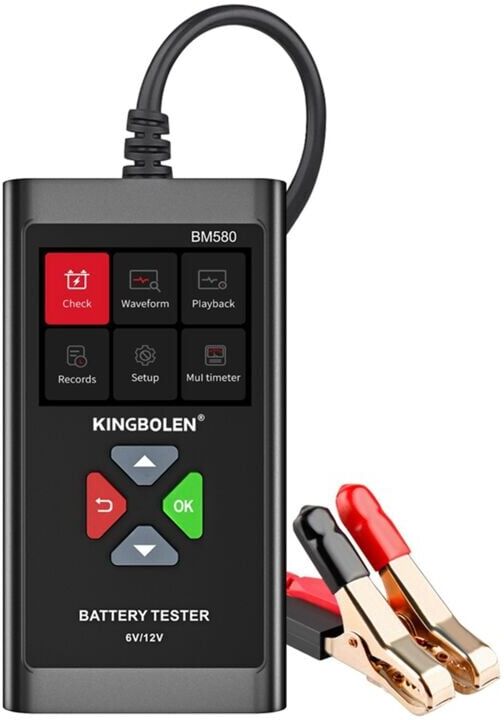 TLILY BM580 Battery Tester 12V 6V Car Charger Tools Start-Up Circut Charging Test Automotive Analyzer
