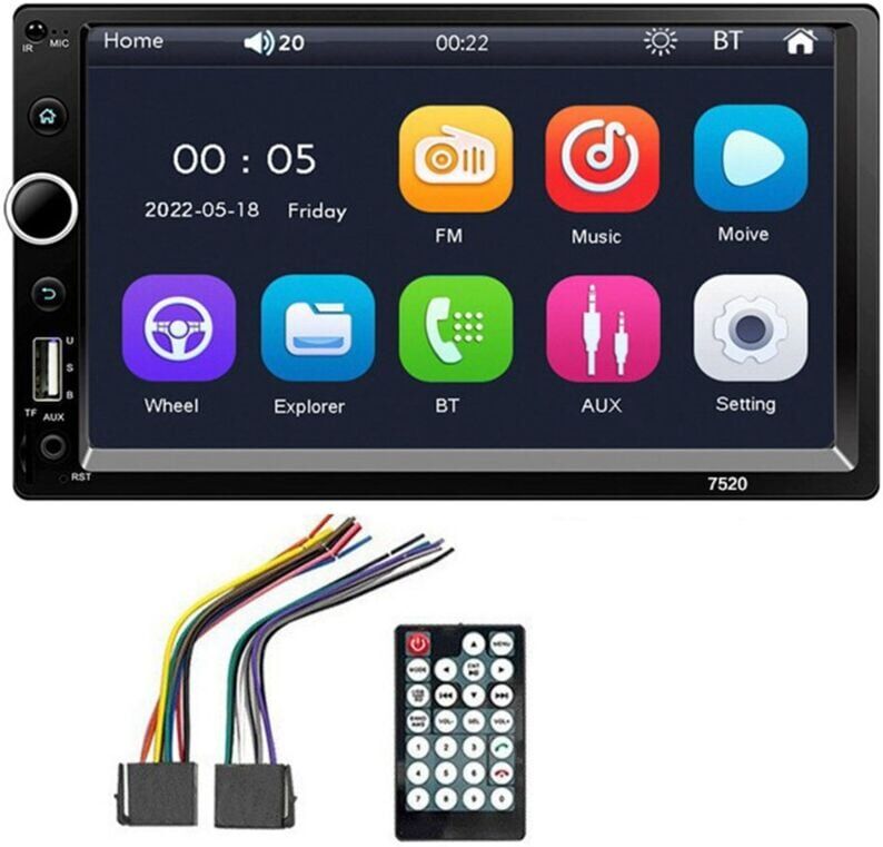 TLILY Car Player 7Inch HD Autoradio Multimedia MP5 Player Car Audio 7520 Common Standard(No Support Carplay)