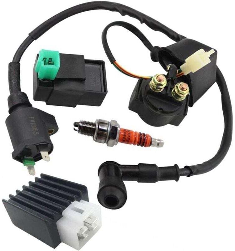 Ymyny - Ignition Coil Solenoid Relay Voltage Regulator 5 Pin cdi Box Spark Plug for 50cc 70cc 90cc 110cc 125cc atv Kart Dirt Bike Pit Bike mumu