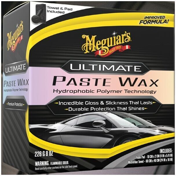 Meguiars - Ultimate Paste Wax Microfibre Cloth and Applicator Pad Included
