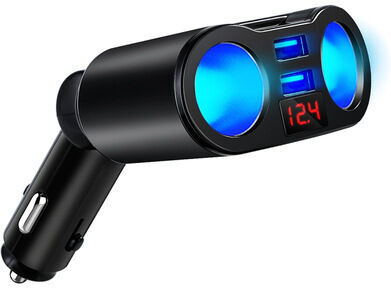 Cigarette Lighter Splitter Adapter, Dual usb Car Charger, 2 Sockets 12V/24V for Cell Phone, Tablet, gps, Dash Cam - Sollbry