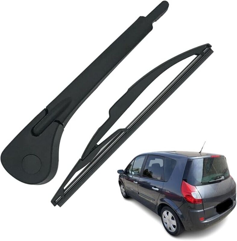 Sollbry - Rear Wiper Arm and Wiper Blade, All Season Natural Rubber Wiper Arm Rear Kit Compatible with Scenic 2 2003-2009, Compatible with Modus