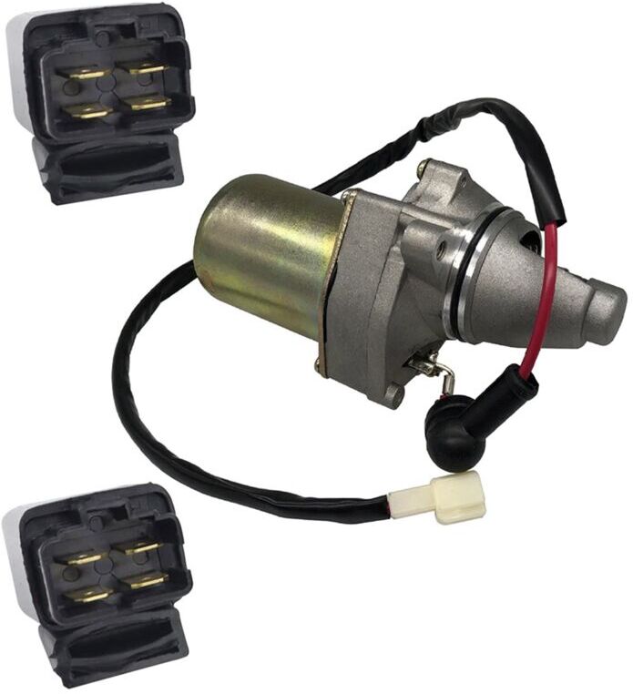 Tlily - Starter Motor & Relay for Suzuki atv LT80 Quadsport 1987-2006 Kawasaki atv KFX80 2003-2006, 31100-40B01 31100-40B00