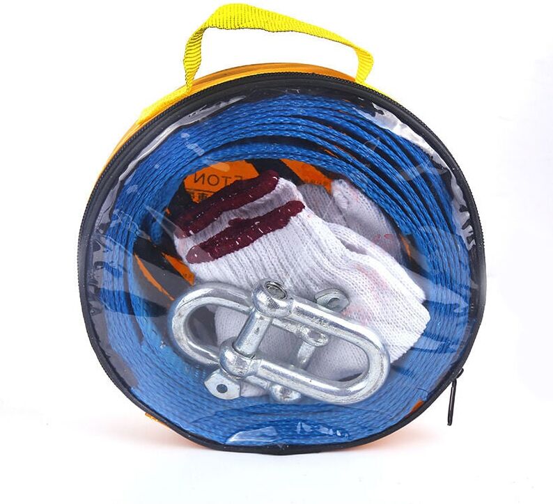 Gotrays - Tow Rope, 5M 8Ton Tow Strap Nylon Pull Rope with Non-Slip Gloves and U-Hook for Towing Cars Off-Road Vehicles Boats Light Trucks