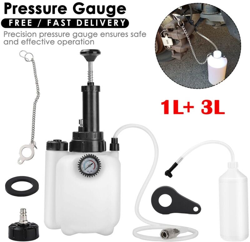 Trintion 3L+1L Car Brake Bleeder Clutch Bleeding System Fluid Bleeder Tool Kit