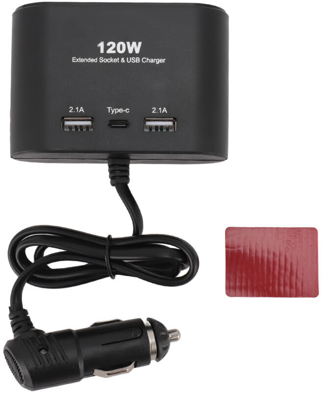 GROOFOO USB C Car Charger Adapter 120W Dual Port Cigar Lighter Fast Phone Charging DC12 to 24V for Family Travel