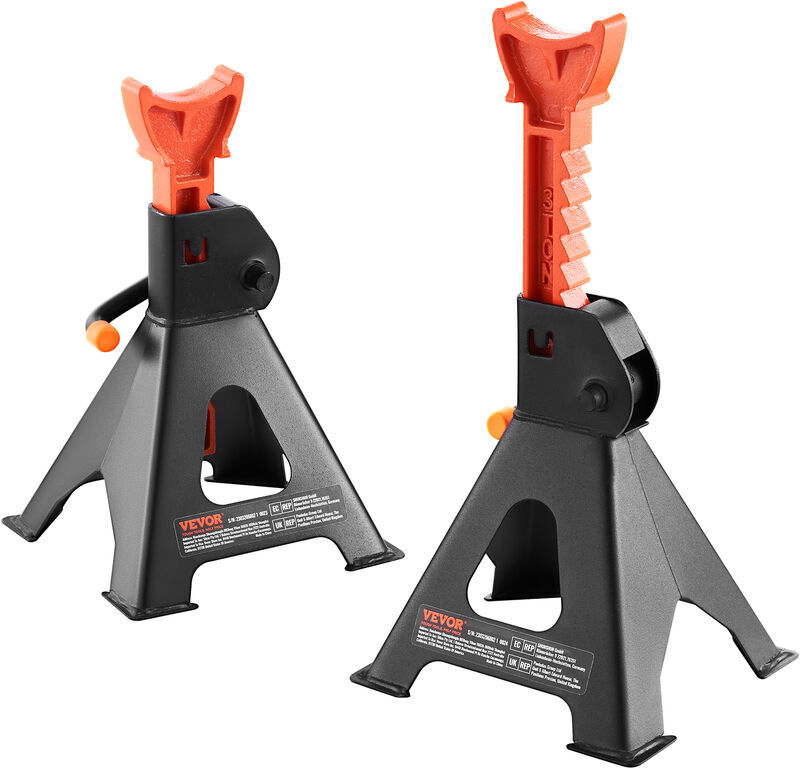 VEVOR Jack Stands, 3 Ton (6,000 lbs) Capacity Car Jack Stands, 10.8-16.3 inch Adjustable Height, for lifting SUV, Pickup Truck, Car and UTV/ATV, Red,