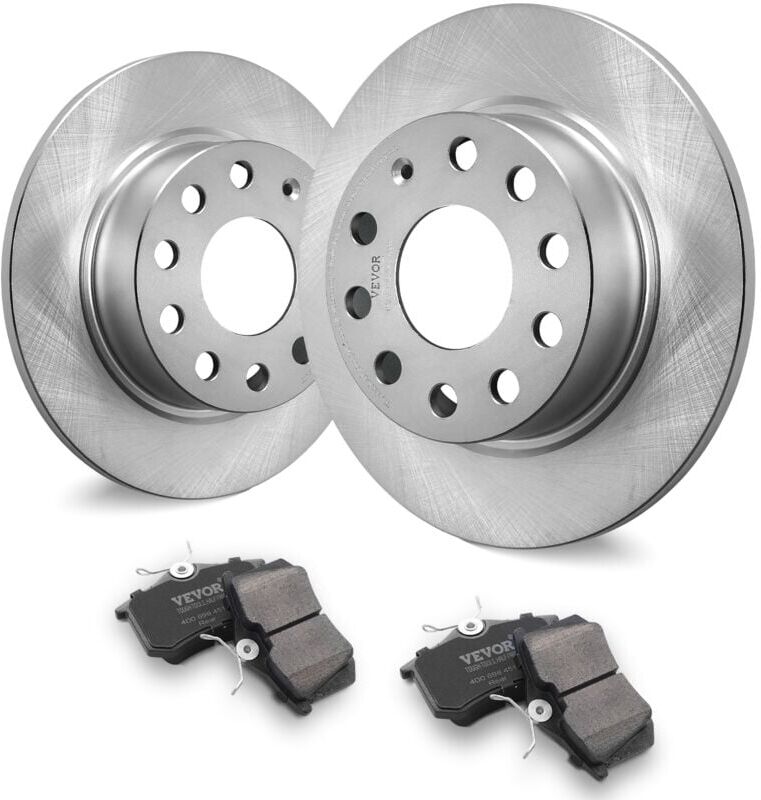 VEVOR Rear Brake Kit Compatible with Audi A3 (8P), vw Golf 5 6, Seat leon, skoda octavia, altea, Brake Rotors Ceramic Brake Pads Replacement Kit, 253mm