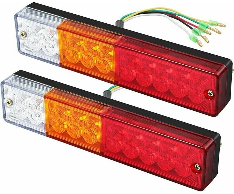 SOLEIL 2 x led Tail Lights Reversing Lights Brake Turn Signal Lighting Rear Headlight 40 LEDs 12V 24V for Trailer Truck Caravan uv Boat Motorhome