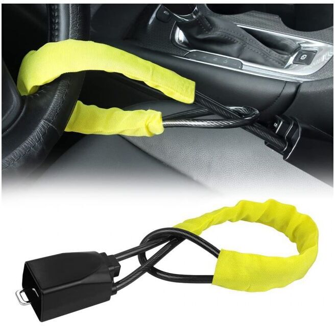 Cyslmuk - Yellow)Anti-theft Car Steering Wheel Lock, Anti-theft Auto Security, Universal Anti-theft Protection for Vehicle Motorhome Van Truck suv