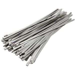 ROSE 100 Pieces 11.8 Inch Stainless Steel Exhaust Sleeve Multi-Purpose Locking Wire Metal Wire Ties