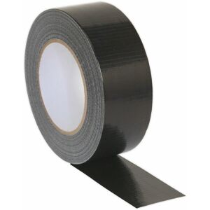 LOOPS 48mm x 50m BLACK Duct Tape Roll - EASY TEAR - High Tack Moisture Resistant Seal