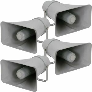 Loops - 4x Active cctv Horn Speaker 12VDC 25W dvr ip Camera IP66 Outdoor Weatherproof