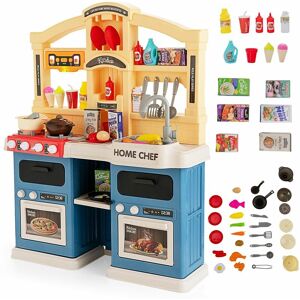 COSTWAY 69PCS Kids Play Kitchen Children Pretend Role Play Toy Set Simulated Food Age 3+