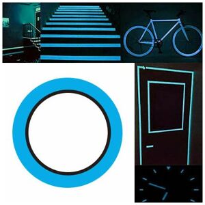 Denuotop - 10m × 1cm Light Blue Luminous Tape, Glow In The Dark Self Adhesive Tape (32.8 Feet x 0.39 Inch): Waterproof, Removable, Durable, Stable,