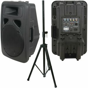 Loops - 80W 8' Active Karaoke Speaker & Heavy Duty dj pa Stand Moulded Amp System