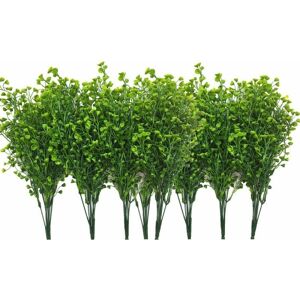 HOOPZI Artificial Shrubs Bushes, Plastic Fake Green Plants Wedding Indoor Outdoor Home Garden Verandah Kitchen Office Table Centerpieces Arrangements