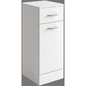 NRG Bathroom Laundry Basket Cupboard Drawer Storage Furniture Unit 330mm Gloss White